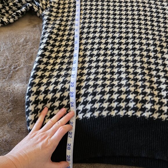 Vintage Neiman Marcus 100% Cashmere Houndstooth Turtleneck Sweater L - Picture 16 of 16